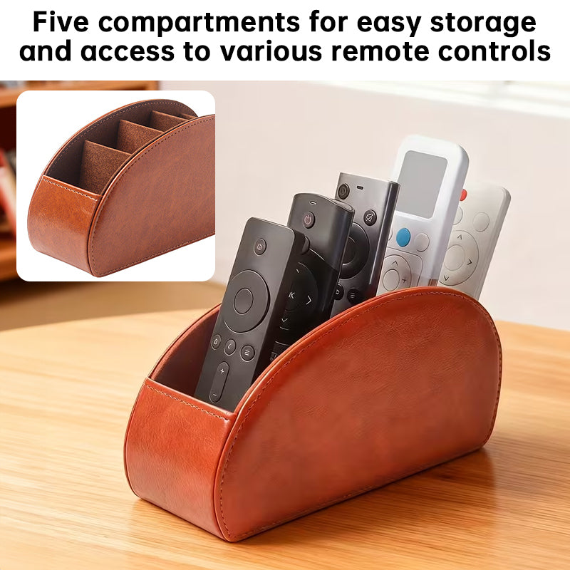 5-Slot Remote Control Holder Box - Desktop Organizer for TV, Media Player, Heater & Game Controllers