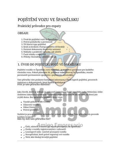 POJIŠTĚNÍ VOZU VE ŠPANĚLSKU