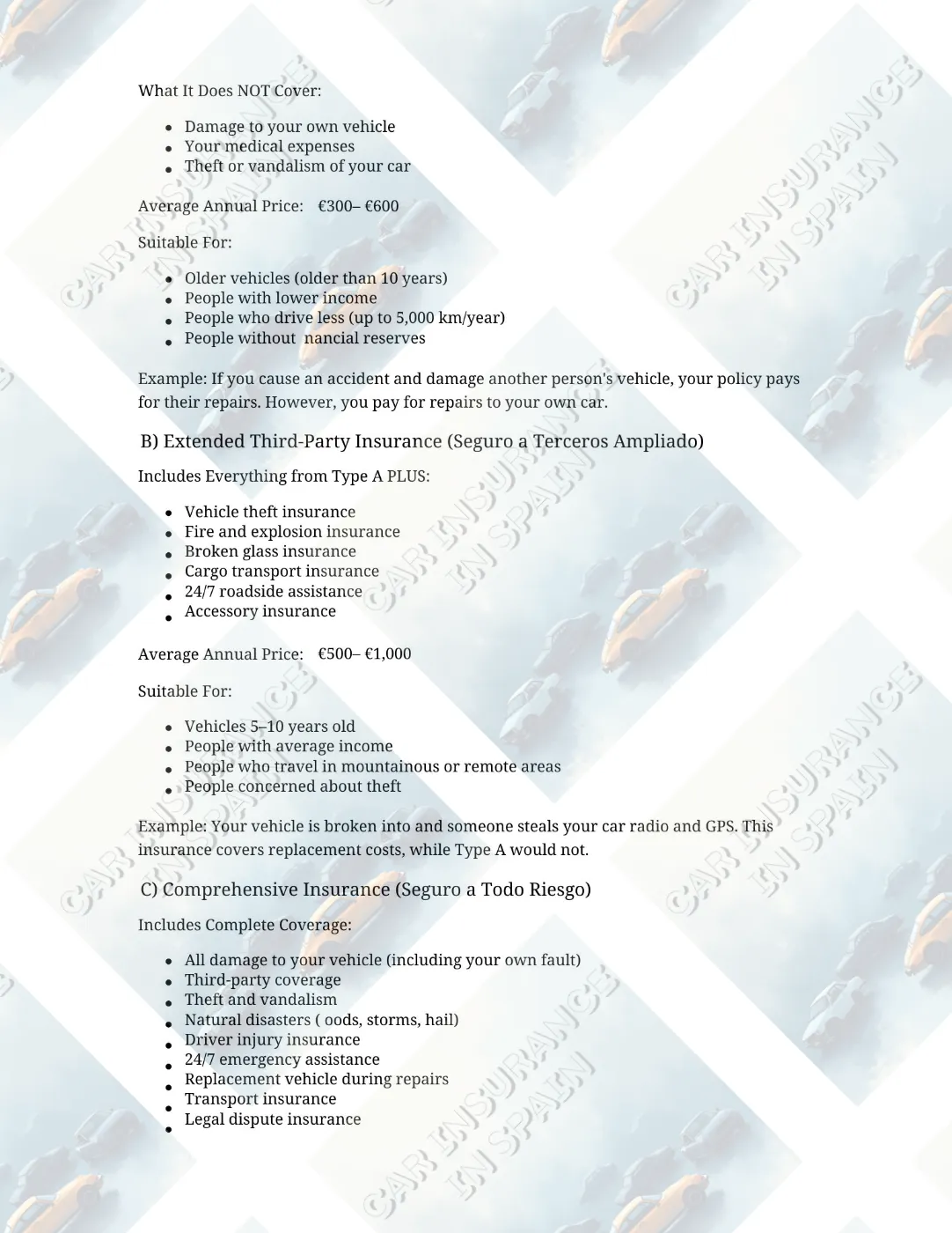 E-book Car Insurance in Spain