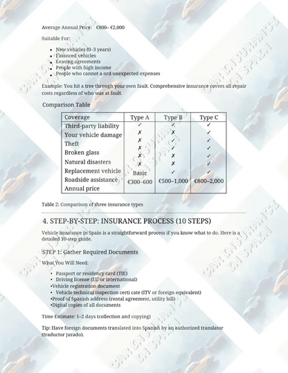 E-book Car Insurance in Spain