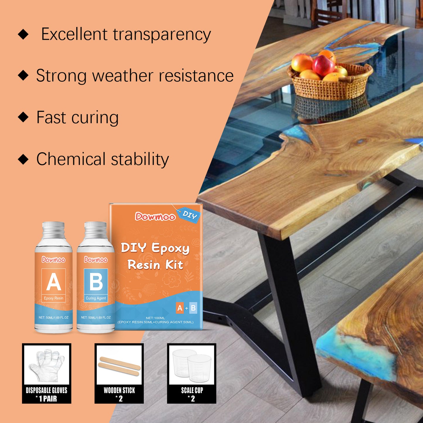 Dowmoo Clear Epoxy Set Curing Adhesive Clear Quick Drying Adhesive Jewelry Making Craft Art