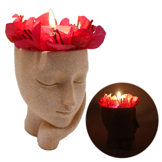 Resin girl's cheek balcony flower pot decoration